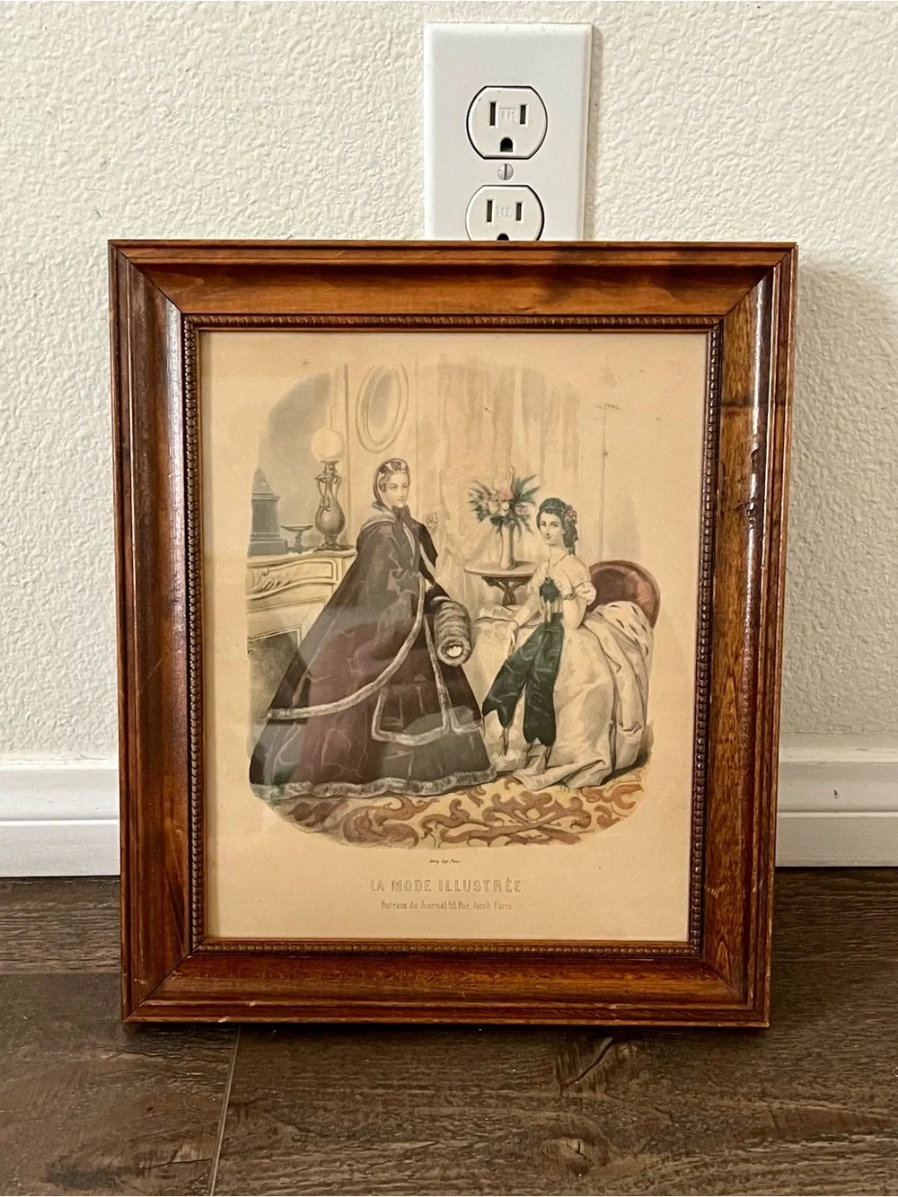 Frame Vintage artwork Franch Parisian Le Follette print 10/13 inches